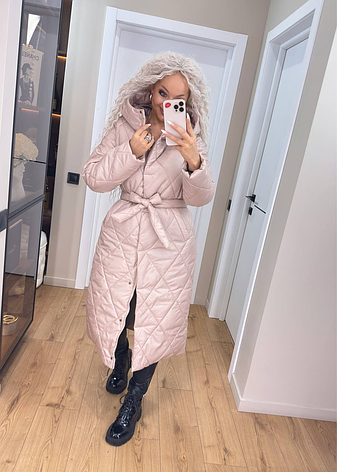 Пальто жіноче зимове стьобане 7886 | розміри s, m, l, фото 1