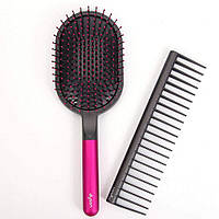 Набір щіток Dyson Designed Paddle brush and Detangling Comb Fuchsia/Black (Рожевий з чорним)
