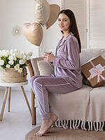 Дитячий домашній велюровий комплект на гудзиках піжама (140-164р)