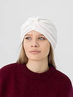 Шапка чалма тюрбан жіноча літня зі стрейч бавовни D.Hats Молочний