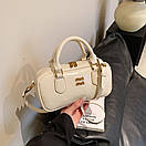 Жіноча сумка Miu Miu біла через плече, фото 2