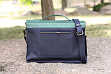 Синя сумка чоловіча,чоловічі шкіряні сумки ручної роботи,сумки ручної роботи, фото 3