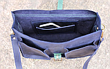 Синя сумка чоловіча,чоловічі шкіряні сумки ручної роботи,сумки ручної роботи, фото 5