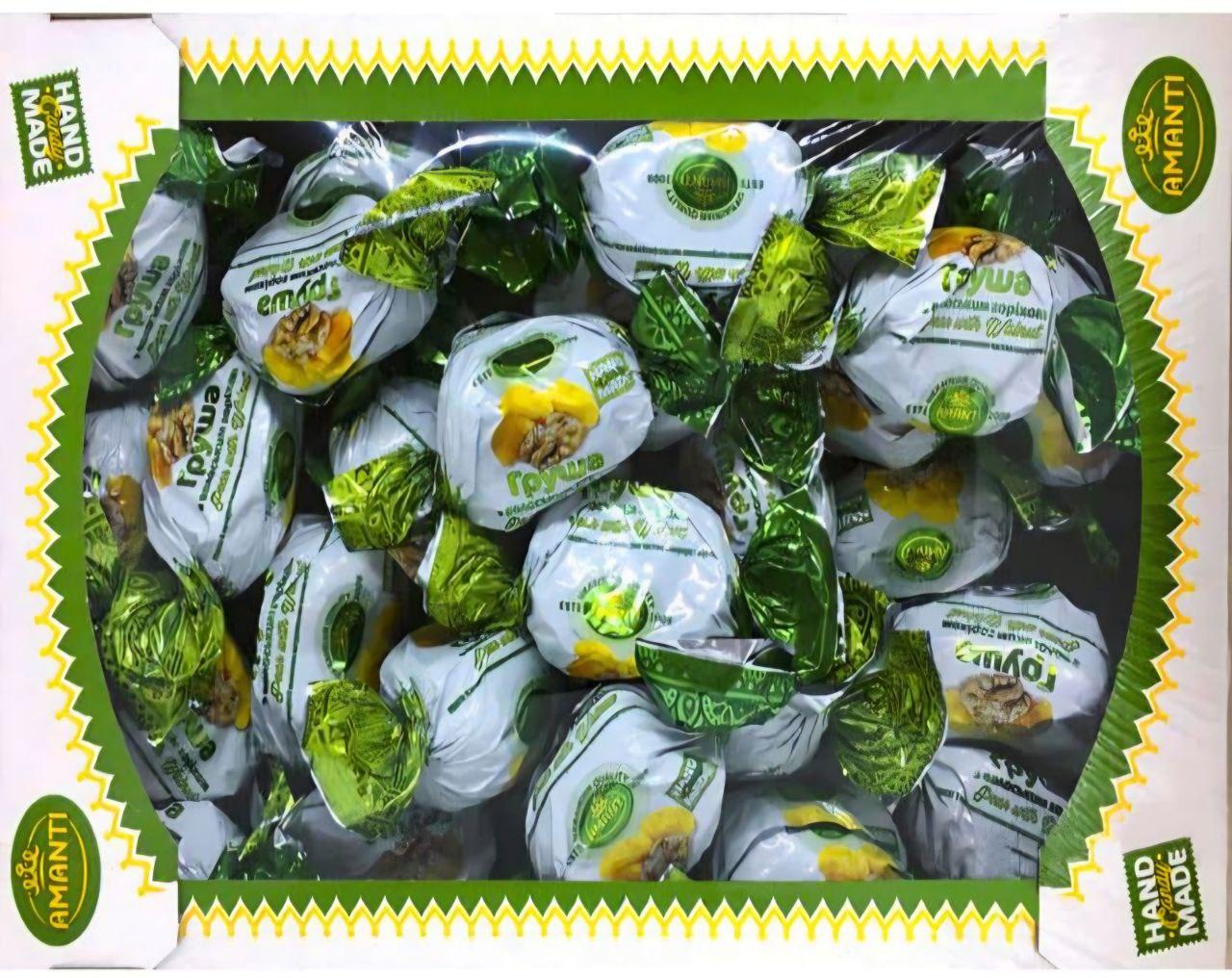 Цукерки Amanti ГРУША з волоським горіхом в шоколаді 1 кг (Аманті Груша в глазурі), фото 1