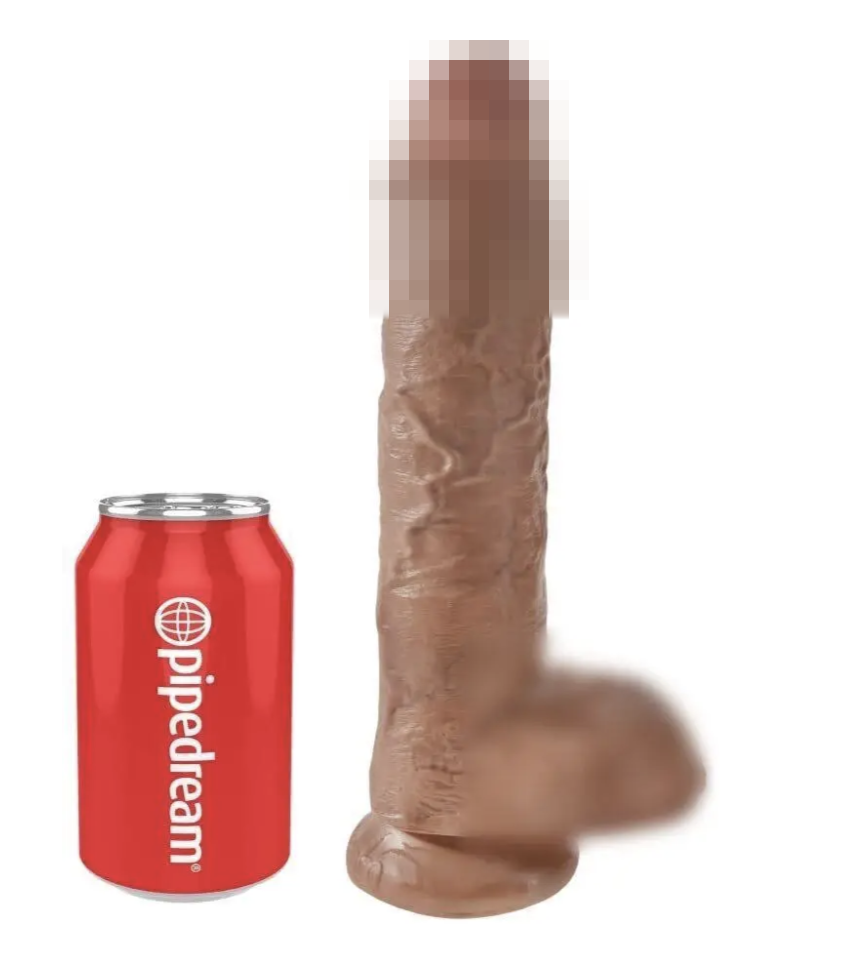 Фалоїмітатор KING COCK 10INCH COCK WITH BALLS Tan, 25,5х5,4 см., фото 1