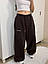 Жіночі теплі спортивні штани-шаровари на флісі вільні широкі на затяжках, фото 7