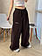 Жіночі теплі спортивні штани-шаровари на флісі вільні широкі на затяжках, фото 8