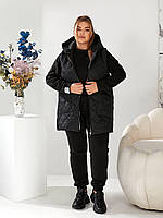 Костюм жіночий спортивний трійка з тринитки на флісі із жилетом (Батал), фото 5