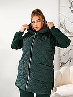 Костюм жіночий спортивний трійка з тринитки на флісі із жилетом (Батал), фото 2