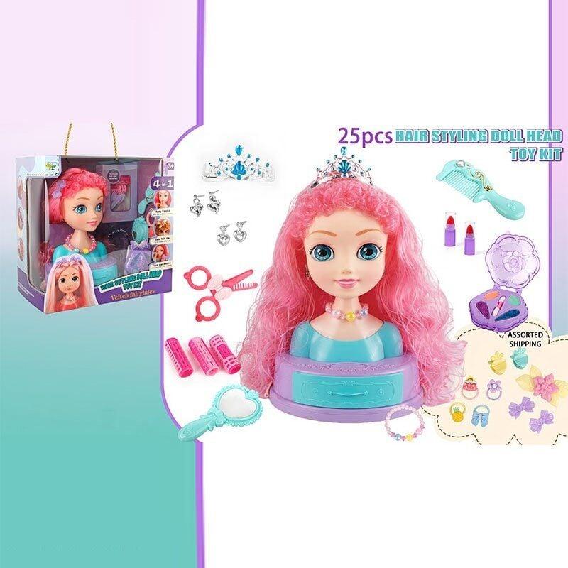 Манекен для зачісок SR 003 (18/2) косметика, перукарські інструменти, заколки, резинки, в коробці