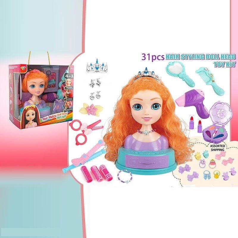 Манекен для зачісок SR 008 (18/2) косметика, перукарські інструменти, заколки, резинки, в коробці