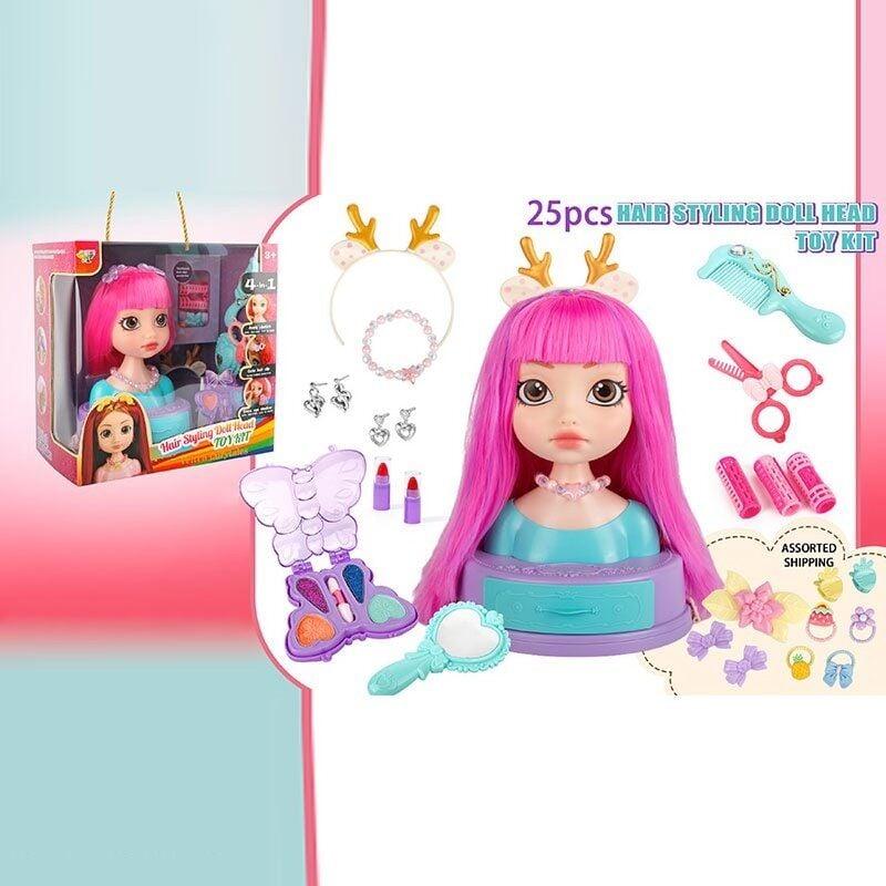 Манекен для зачісок SR 010 (18/2) косметика, перукарські інструменти, заколки, резинки, в коробці