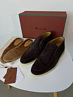 Лофери Loro Piana Open Walk темно-коричневого кольору ob436