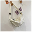 Жіноча бананка через плече сумка сідло кросбоді чорна біла зелена оранжева, фото 3