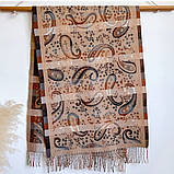 Жіночий шарф "Осінній спокій" – великий, м’який, з орнаментом, фото 3