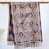 Жіночий шарф "Осінній спокій" – великий, м’який, з орнаментом, фото 3