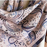 Жіночий шарф "Осінній спокій" – великий, м’який, з орнаментом, фото 4