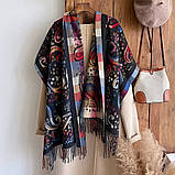 Жіночий шарф "Осінній спокій" – великий, м’який, з орнаментом, фото 2