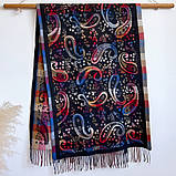 Жіночий шарф "Осінній спокій" – великий, м’який, з орнаментом, фото 3