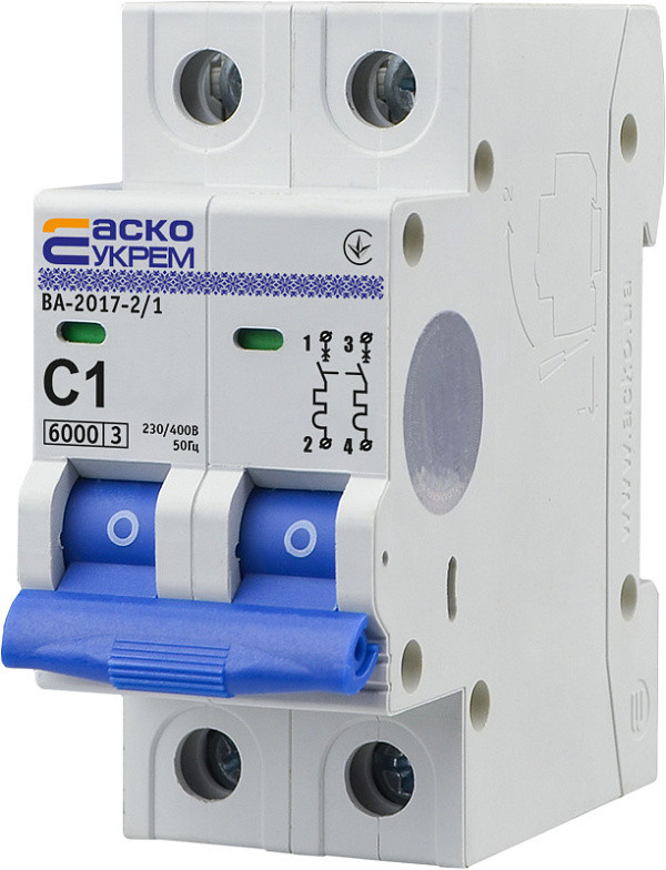 Автоматичний вимикач УКРЕМ ВА-2017/С 2р 1А АСКО, фото 1
