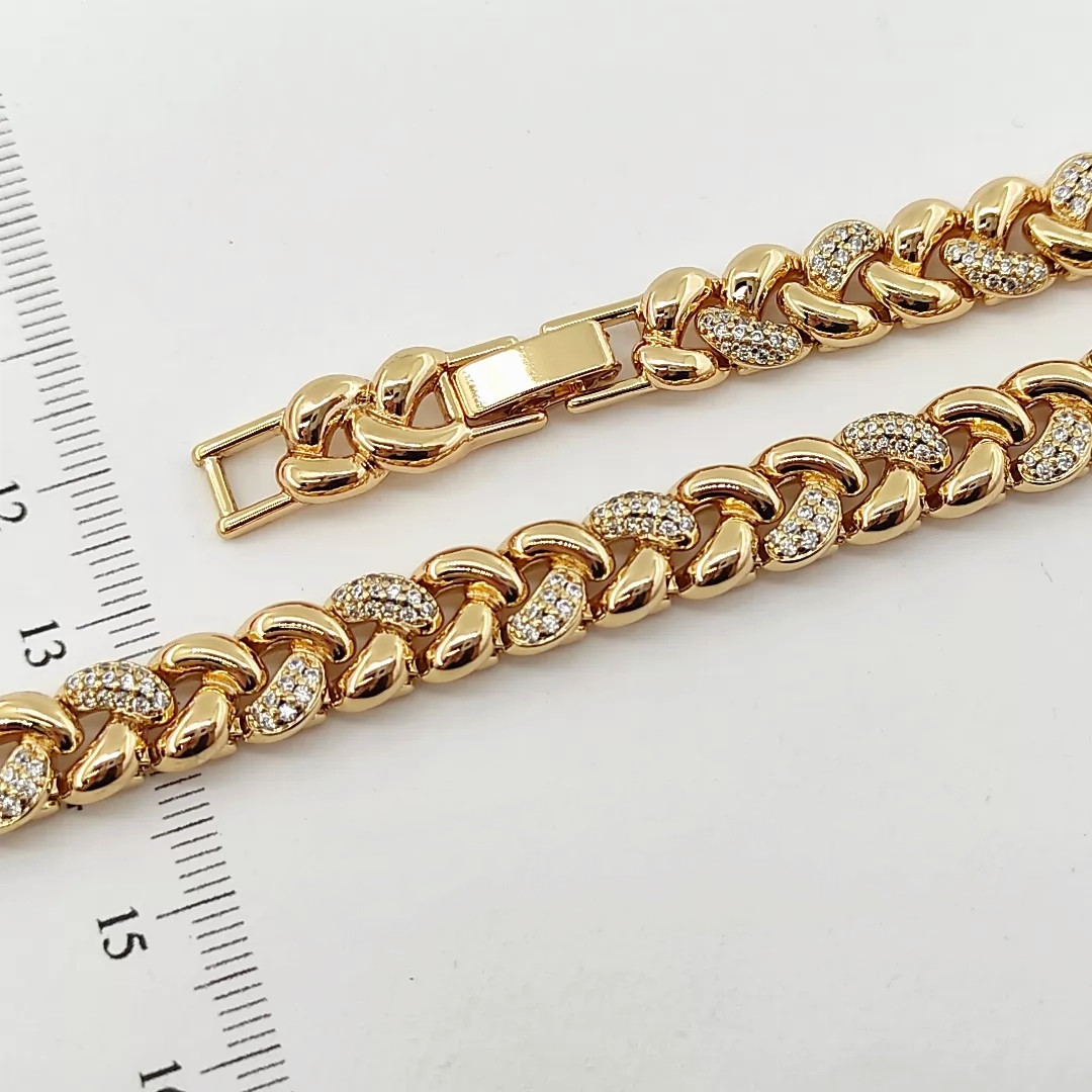 Браслет Xuping Jewelry 8мм довжина 17-19см медичне золото позолота 18К 2400