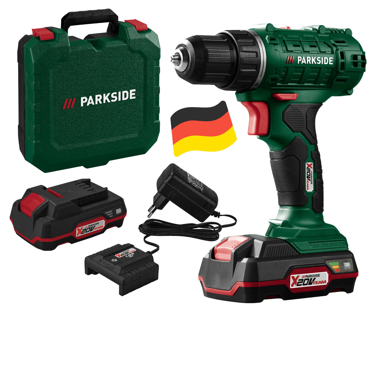 Акумуляторний дриль-шурупокрут PARKSIDE PBSSA 20-Li A1 (20 В, 35 Н·м, 0–1300 об/хв, Німеччина), фото 1
