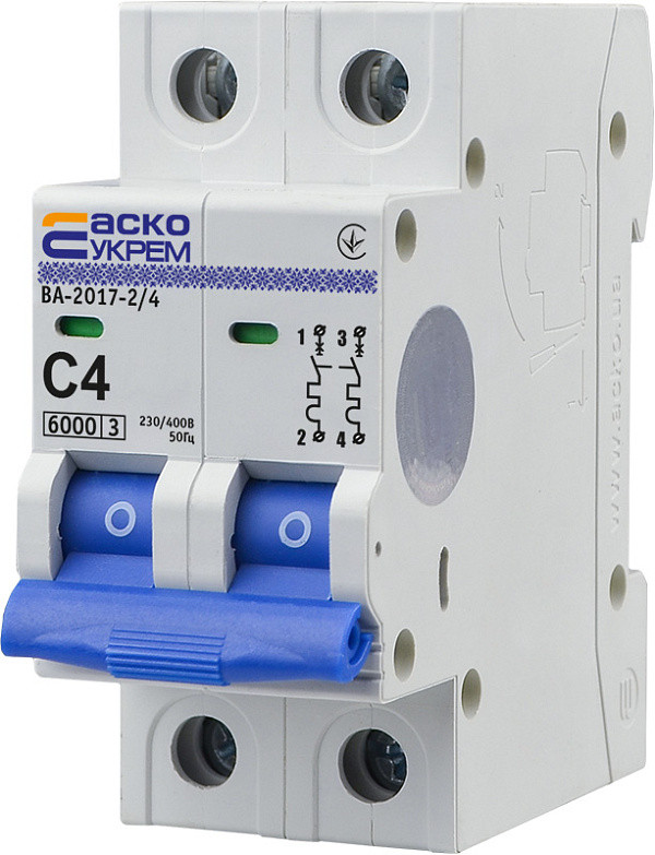 Автоматичний вимикач УКРЕМ ВА-2017/С 2р 4А АСКО, фото 1