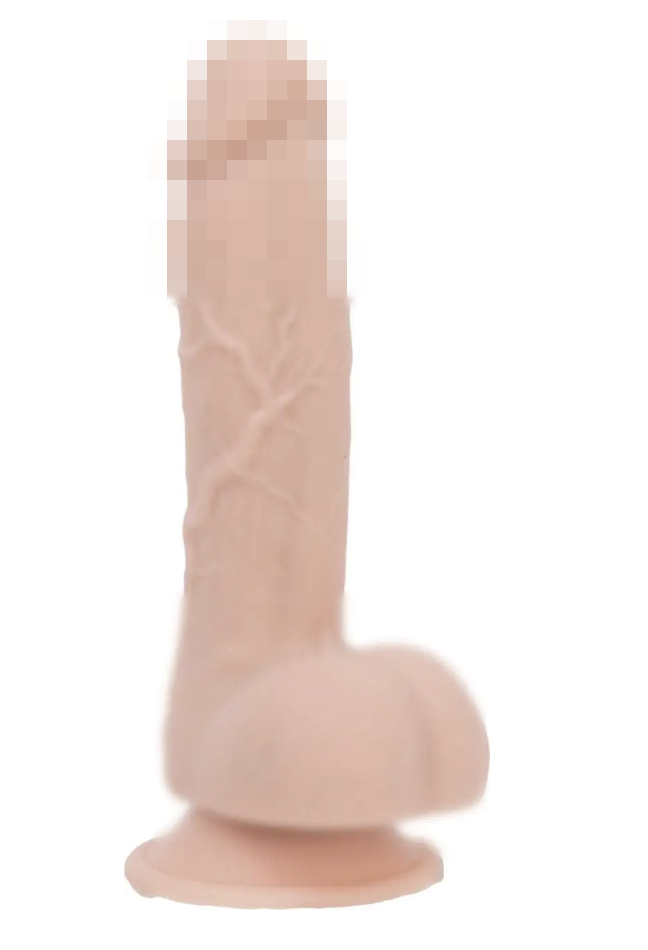 Фалоімітатор ADDICTION - Mark 7.5" Dildo With Balls, Beige + віброкуля в подарунок, 19х3, 8 см., фото 1