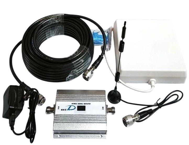 GSM 4G підсилювач мобільного зв'язку та інтернету HB-16GD 900/1800 MГц з антенами та кабелем, комплект