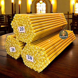 Свічка церковна № 20 3 упаковки (1 упаковка 100 штук) час горіння 3 години і 10 хв