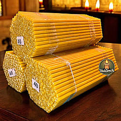 Свічка церковна № 40 3 упаковки (1 упаковка 200 штук) час горіння 90 хв