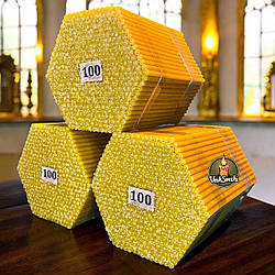 Свічка церковна № 100 3 упаковки (1 упаковка 510 штук) час горіння 40 хвилин