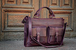 Портфель для документів шкіряний коричневий 46см*35см,портфель для ноутбука,подарунки з шкіри для чоловіків