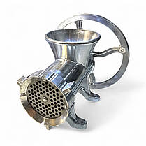 М'ясорубка алюмінієва зі шківом №32, універсальна для електроприводу та ручного використання, фото 2