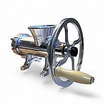 М'ясорубка алюмінієва зі шківом №32, універсальна для електроприводу та ручного використання, фото 4