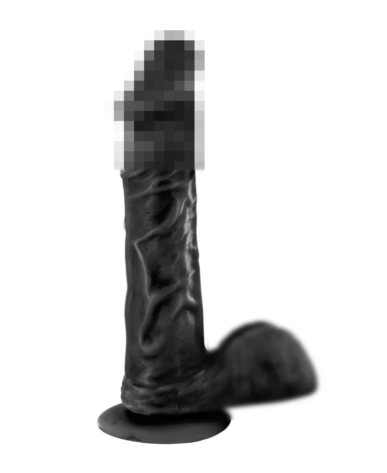 Фалоімітатор на присосці Real Body - Real Bruce Black, 23х4,2 см., фото 1