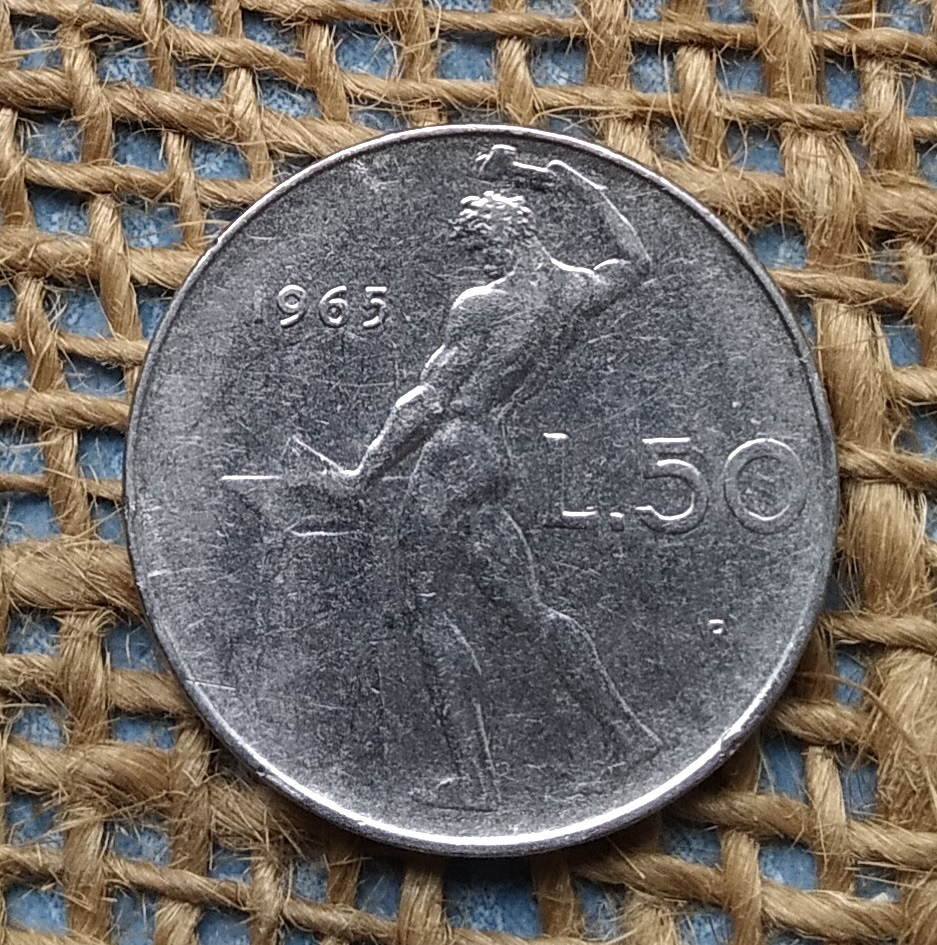 50 лiр 1965 року. Iталiя, фото 1