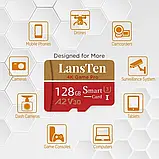 MicroSD Карта Пам'яті LansTen 64GB Class 10 з Адаптером та USB Картрідером, фото 2
