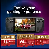 MicroSD Карта Пам'яті LansTen 64GB Class 10 з Адаптером та USB Картрідером, фото 4