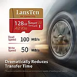 MicroSD Карта Пам'яті LansTen 64GB Class 10 з Адаптером та USB Картрідером, фото 5