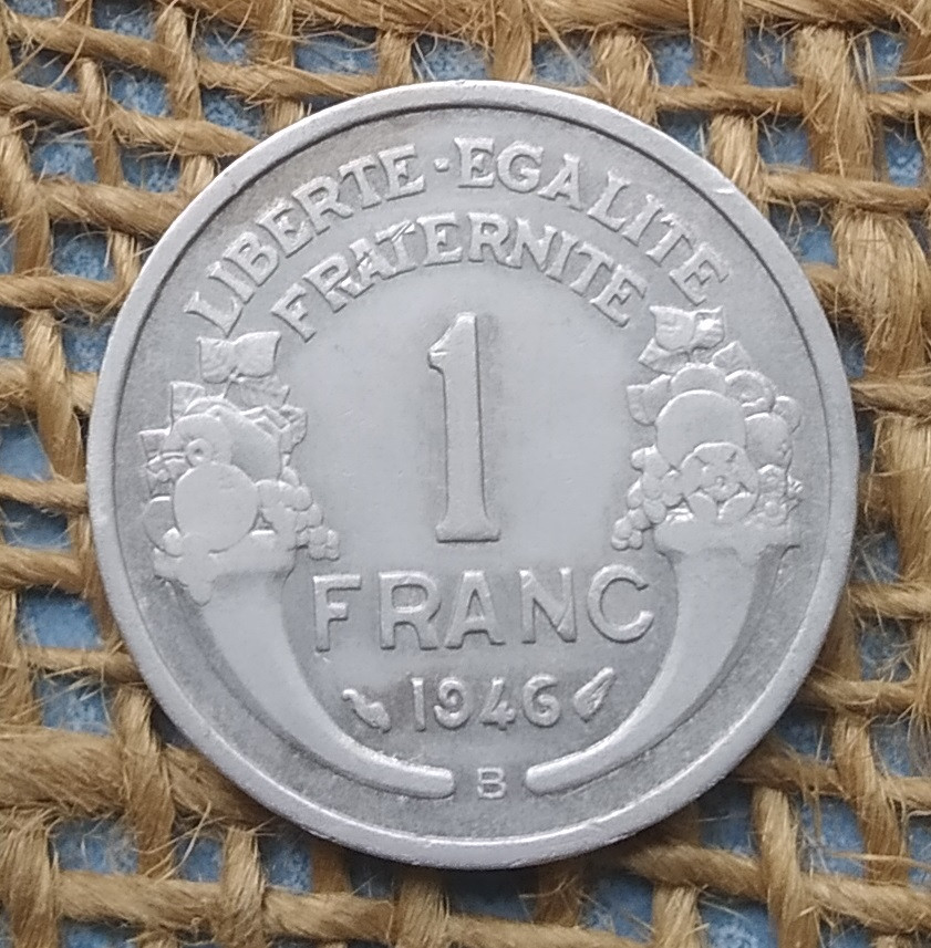 1 франк 1946 року. (В). францiя, фото 1