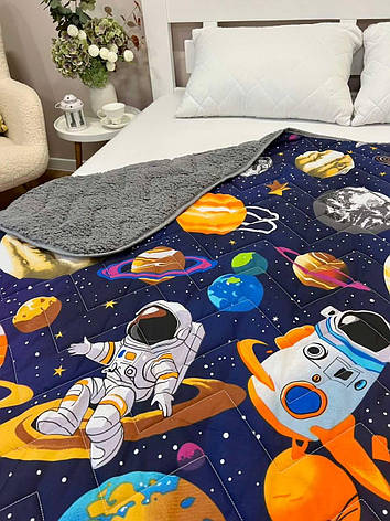 Плед новорічний на еко овчині Півтораспальний, фото 1