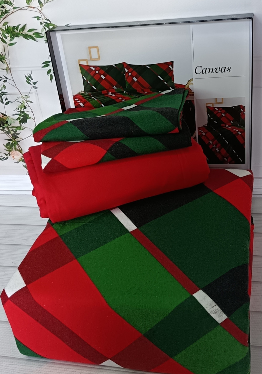 Постільна білизна Belizza Home фланелеве байкове євро розмір Cancas, фото 1