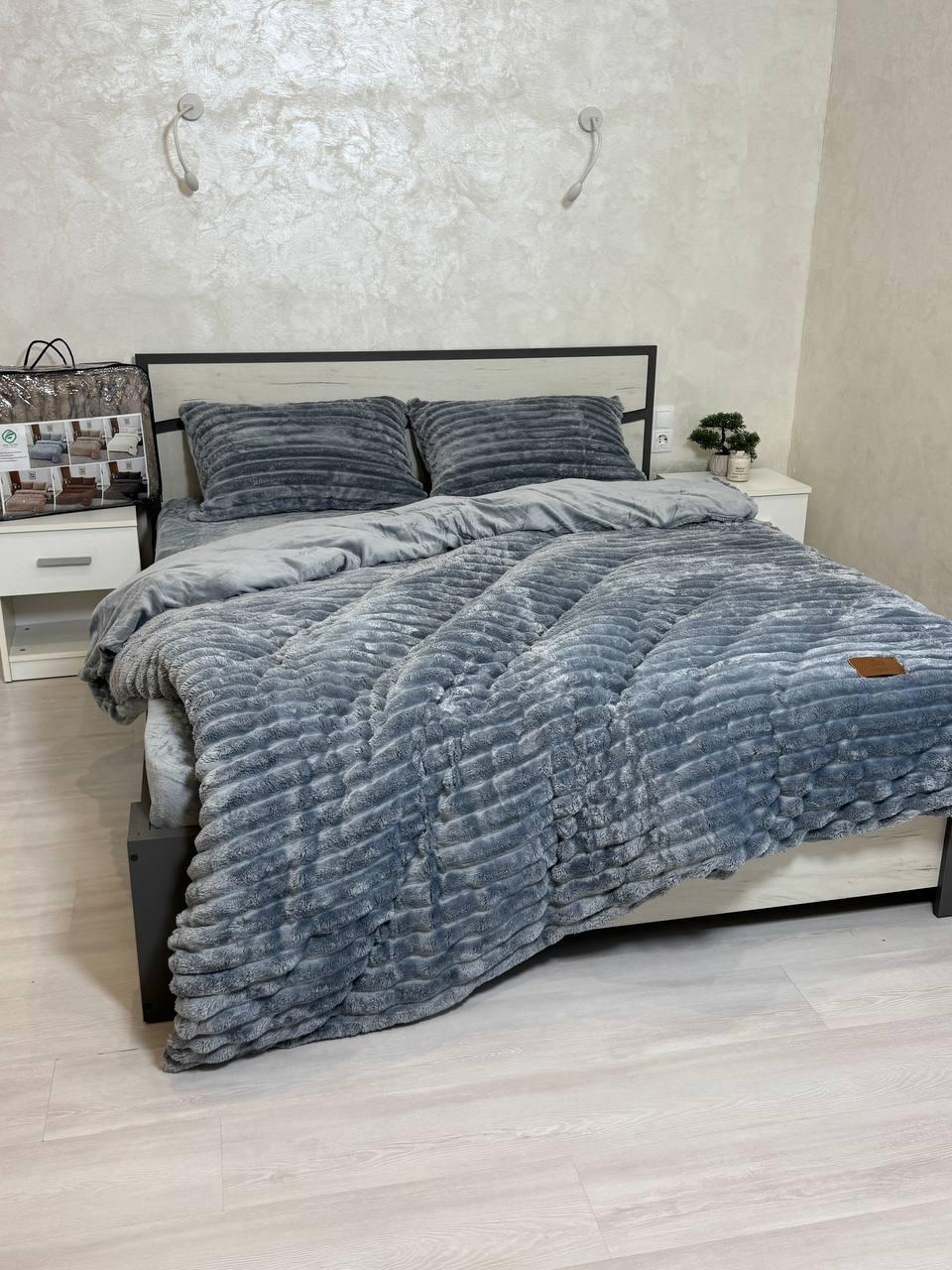 Велюрова постільна білизна Євро ПРОСТИНЯ НА РЕЗИНЦІ