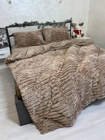 Велюрова постільна білизна Євро ПРОСТИНЯ НА РЕЗИНЦІ, фото 1