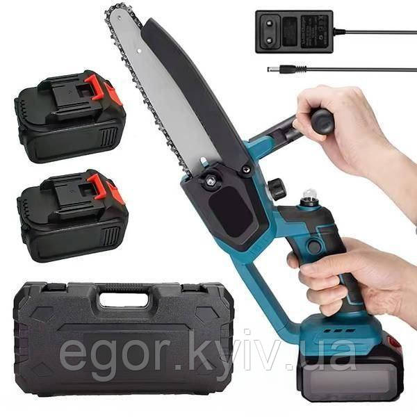 Акумуляторна мінімізова Electric chain saw 8 дюймів + 2 акумулятори 48V Мініпила садова, фото 1