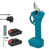 Акумуляторний секатор для обрізання дерев і чагарників садові ножиці з 2 акумуляторами 24 V у кейсі, фото 2