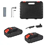 Акумуляторний секатор для обрізання дерев і чагарників садові ножиці з 2 акумуляторами 24 V у кейсі, фото 10