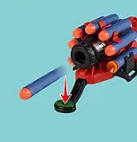 Дитяча іграшкова рукавичка-бластер Людина-павук Spider Man Gloves Ігровий пістолет стріляє м'якими кулями, фото 3