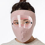 Зимова вітрозахисна маска, потовщена плюшева маска, захист обличчя від холоду для їзди на велосипеді Рожевий, фото 2